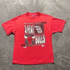 Vintage 1993 Trench Chicago Bulls Championship 3 Peat T-Shirt Medium Champions